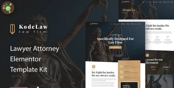 Kodelaw – Lawyer Attorney Elementor Template Kit